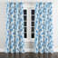 Rideaux Modern Modern - abstrait géométrique bleu avec œillets - 1 panneau-500264290-500264292