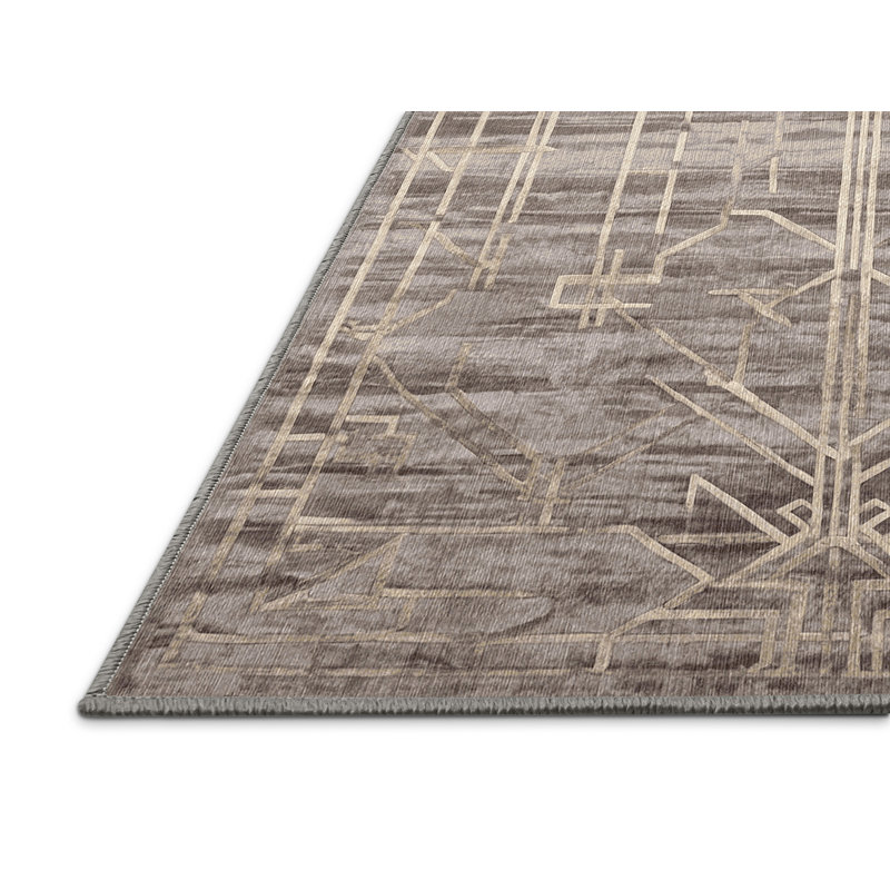 Machine Washable Gray Area Rug, Runner 2' x 5'