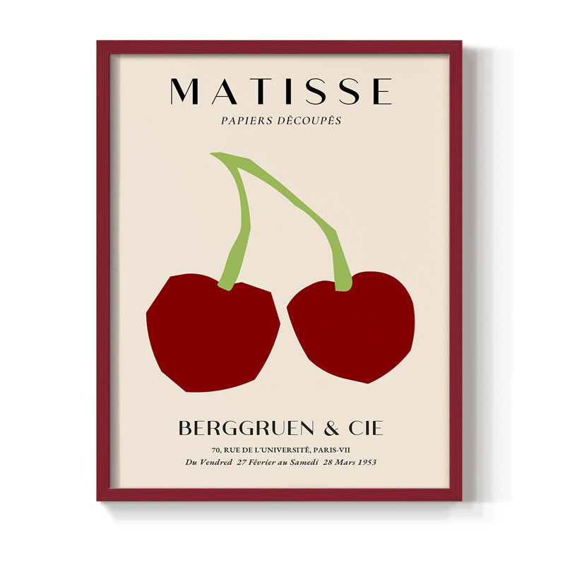 Matisse CLI Framed Print - Solid Wood, 10" H x 8" W, Red
