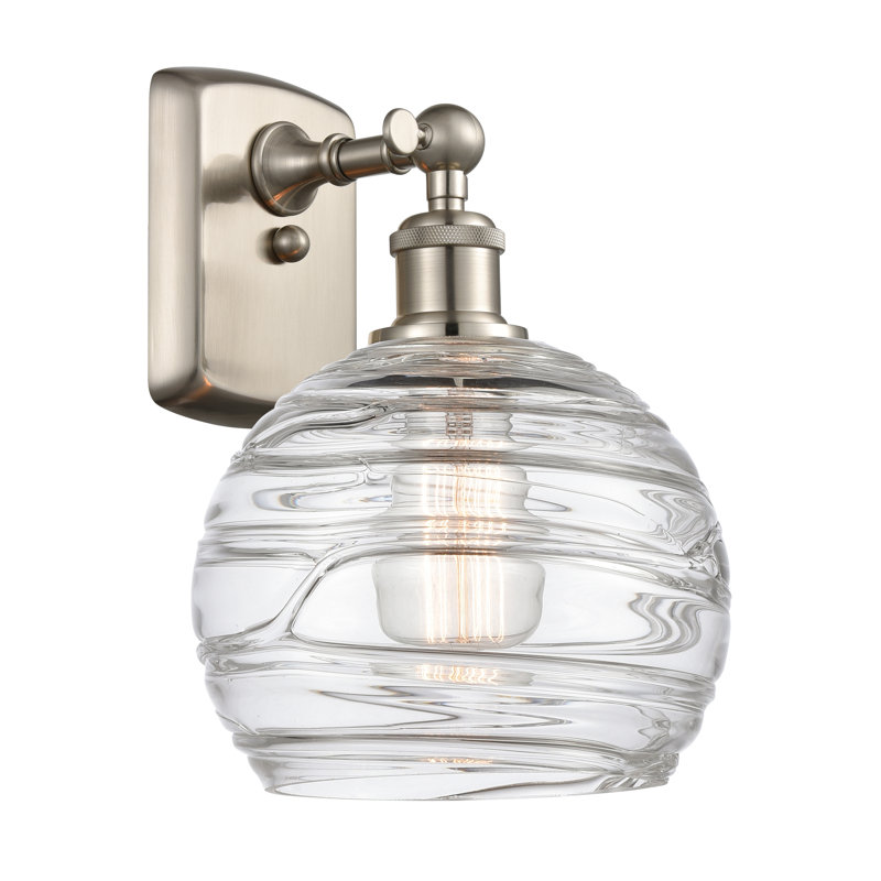 Katelin Armed Sconce, 60 Watt Vintage Incandescent Bulb, Brushed Satin Nickel