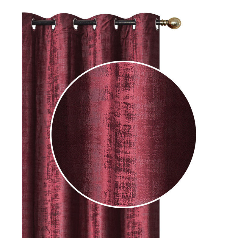 Velvet Semi Sheer Curtain Pair, 22" W x 96" L, Burgundy