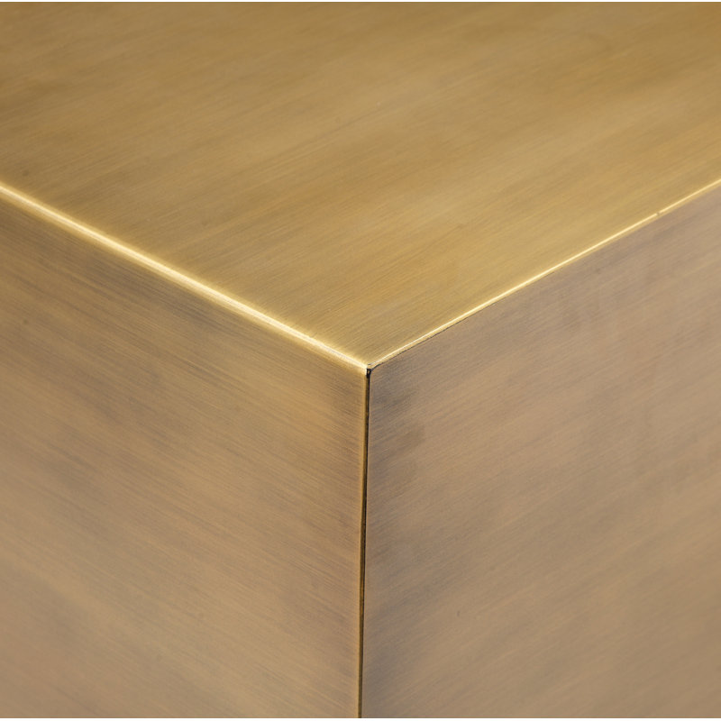 Jules Steel Top End Table, 16" H x 16" W x 16" D, Brass