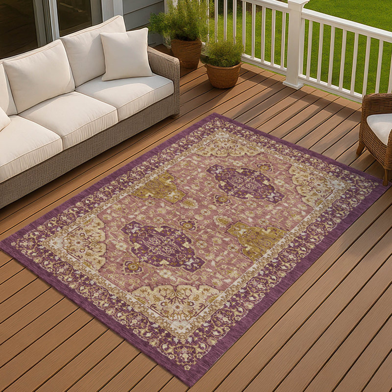 Tapis intérieur / extérieur lavable à la machine Chantille ACN2854 Global, Aubergine, 10 pi x 14 pi