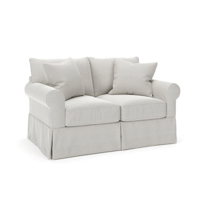 Amari 63" Rolled Arm Slipcovered Loveseat