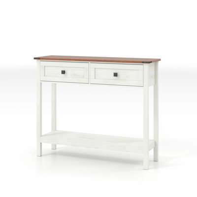 Farmhouse Style Console Table with 2 Drawers and Bottom Shelf for Storage and Display by Dakota Fields