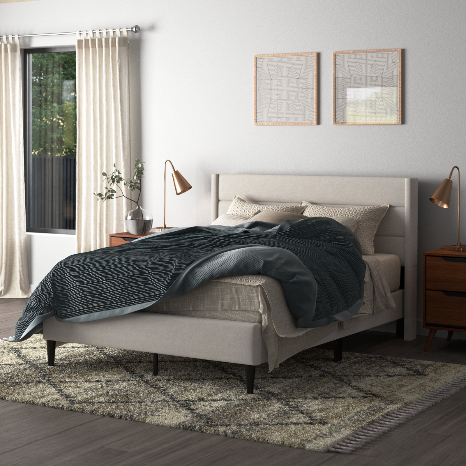 Room and board upholstered outlet bed