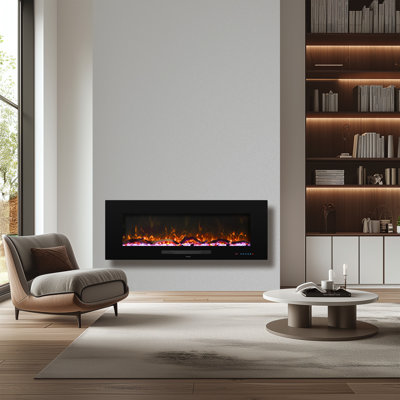 Abbriella Recessed/Wall-mounted  Electric Fireplace With Remote Control
