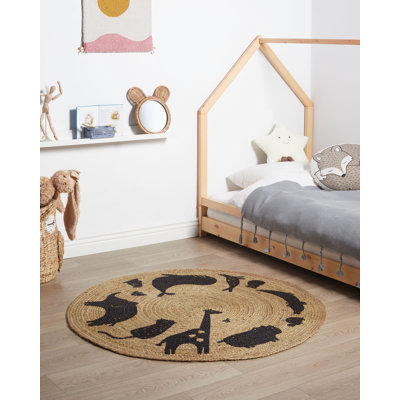 Round Rolfe Animal Print Hand Knotted 47cm X 47cm Area Rug