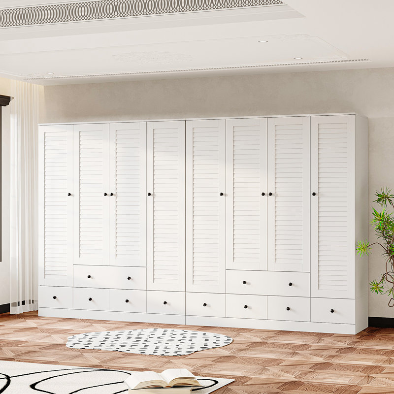 Garde-robe de l 118 po de largeur, Blanc