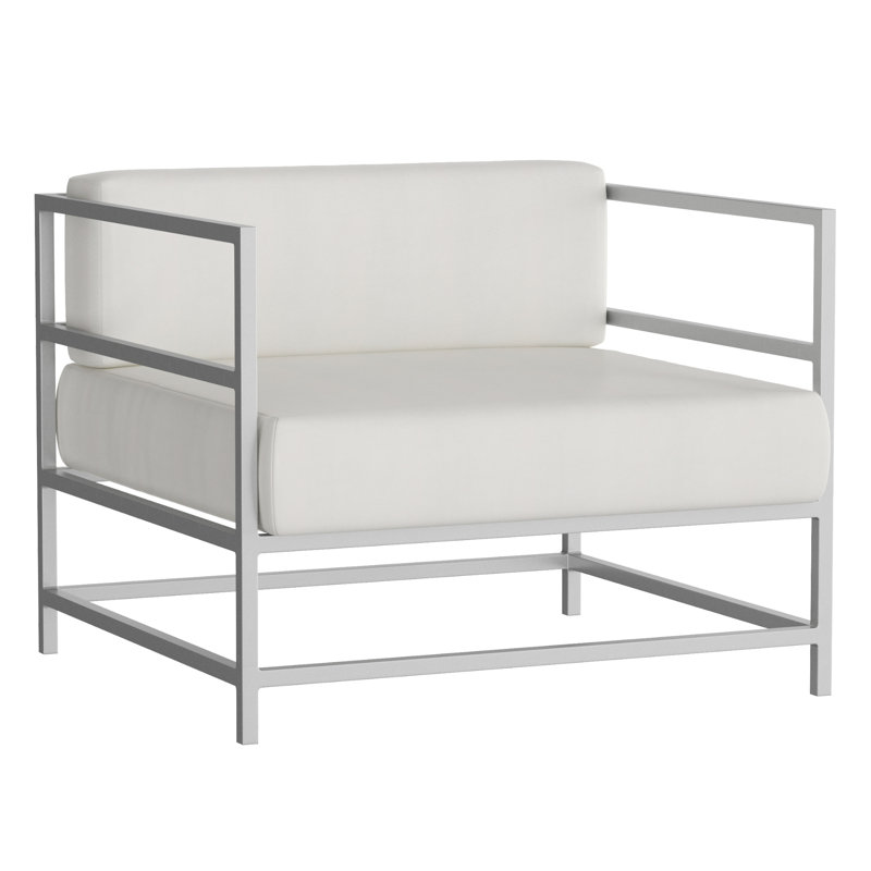Fauteuil club Delano, non, Toile Sunbrella® régate, Argent Kessler