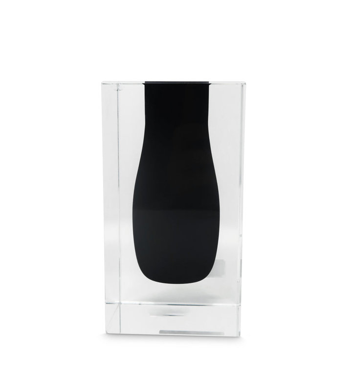 Double vase intérieur en cristal à double paroi, Noir