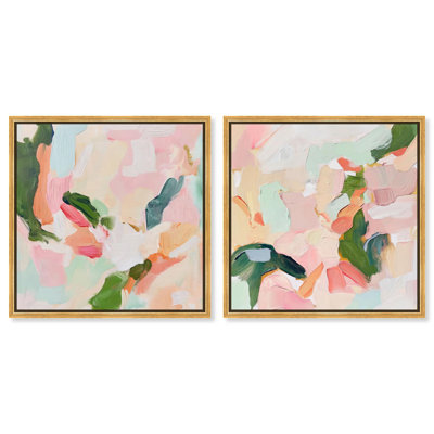 «Blush Boho», reproduction d'art sur toile, art abstrait pastel