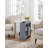 Narrow Side Table with 2 Cup Holders and 3 Shelves, Slim End Table for Small Spaces - Grey Oak-619140441