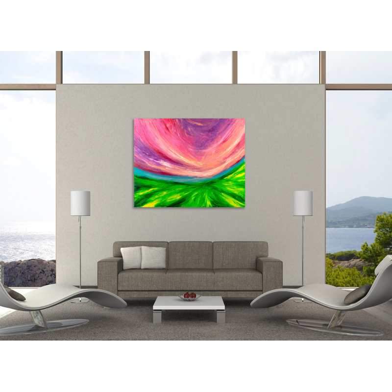 "Lime Field", toile tendue par Chiara Magni, H 20 po x l 25 po x P 1,5 po