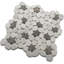 CNK Tile Mini - tuile de mosaïque en marbre ovale gris et blanc en pierre pour carrelage de dosseret de salle de bain