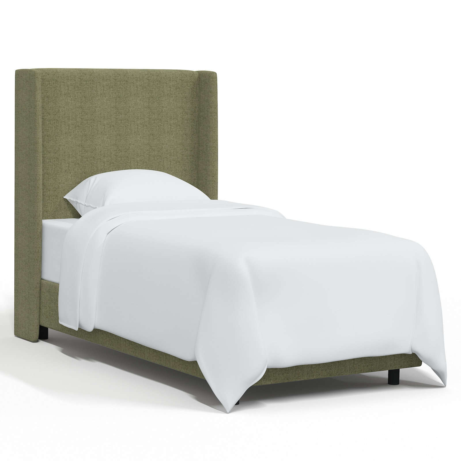 Tilly Upholstered Wingback Bed, Twin, Zuma Laurel Textured Linen