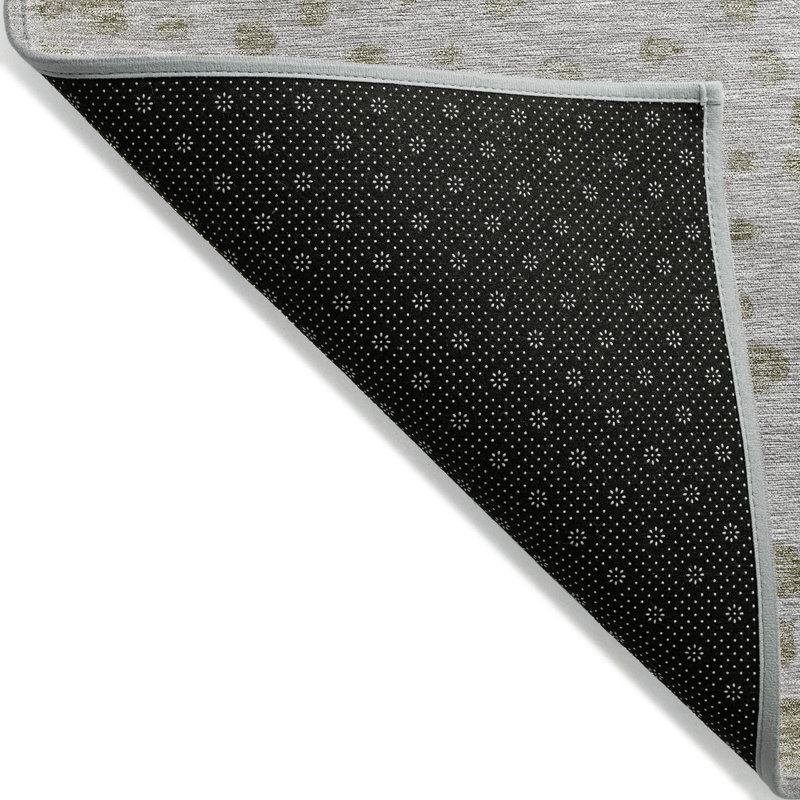 Taupe and Olive Synthetic Flat Woven Washable Area Rug