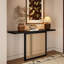 Console rectangulaire en bois massif noir-32745051