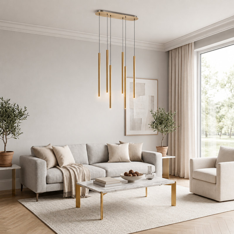 Baileyton 6 - Light Cluster Pendant, Brass