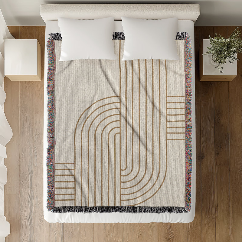 Jeté en mélange de coton Eko, Beige, L 60 po x l 60 po