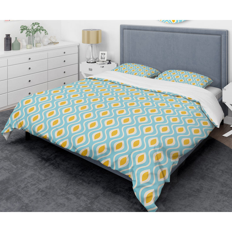 Ensemble de housse de couette Mid-Century, Housse simple + 1 taie décorative