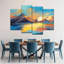 «Abstract Landscape Sunset», reproduction de paysage sur toile 4 pièces-92900172
