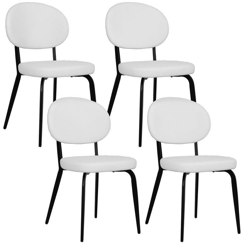 Upholstered Dining Chair, White, White