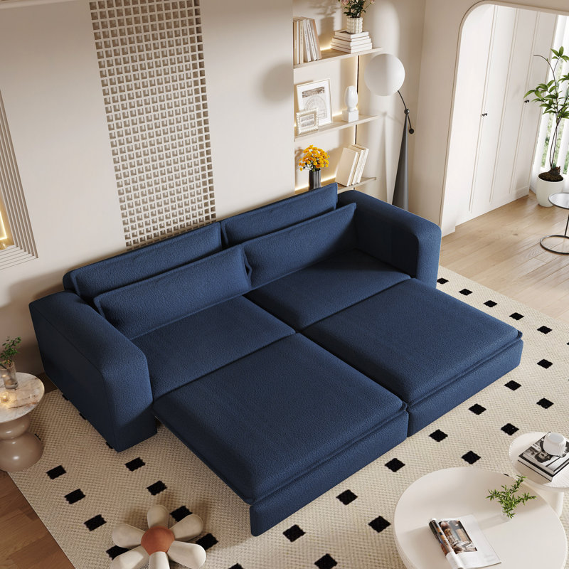 Canapé-lit 93 po pour très grand lit, canapé-lit escamotable, canapé-lit convertible 3 en 1, méridienne, canapé-lit 3 places avec 2 coussins lombaires, bureau, bureau