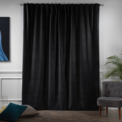Matte Velvet Room Darkening Curtain Panel Set