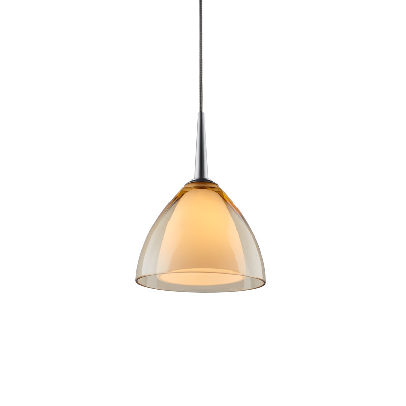 Elysian Smoky Artisan Glass 1-Light Mini Pendant in Matte Chrome