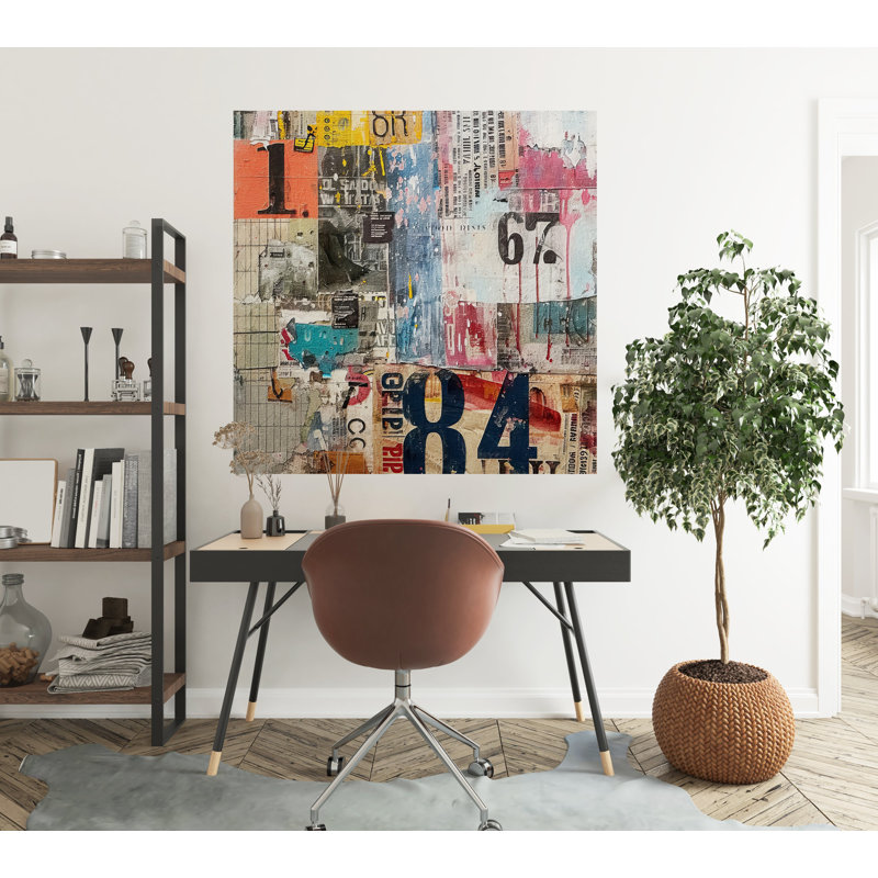 Papier peint de qualité supérieure - technique mixte urbaine, L 30 po x l 30 po