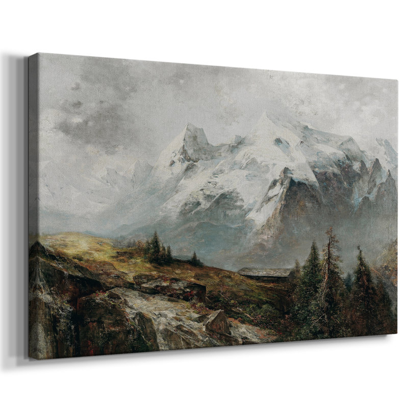 Paysage rétro - Toile tendue avec châssis, H 41 po x l 61 po x P 1,5 po, Toile tendue