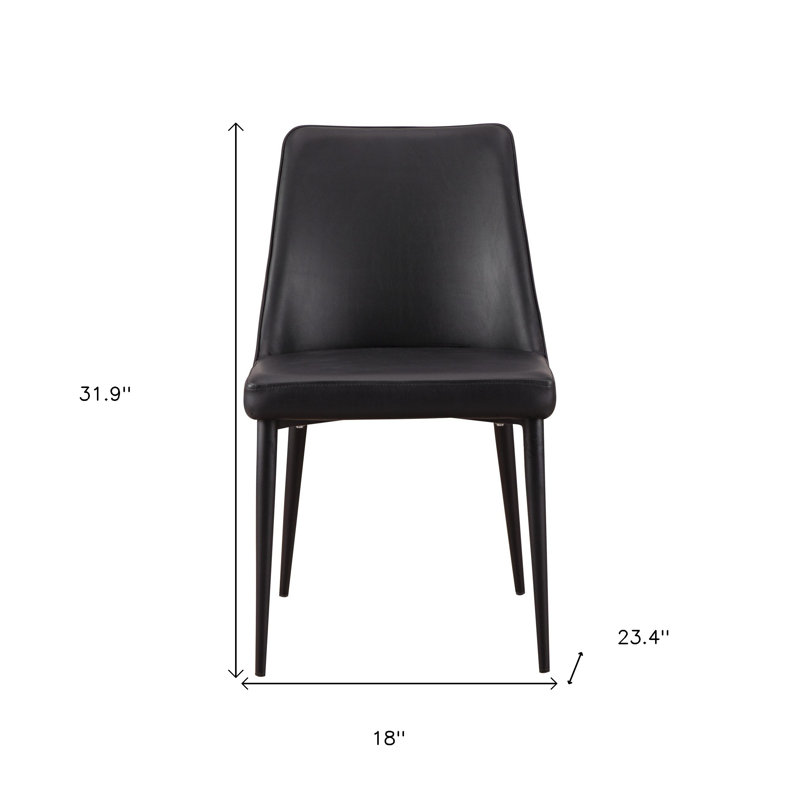 Ensemble de deux chaises d'appoint noires en similicuir