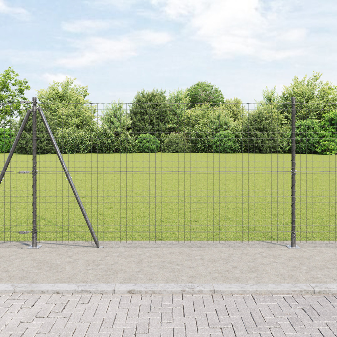 Vidaxl Fence Posts With Base Plates 26 Pcs Diameter32mm Galvanised Steel