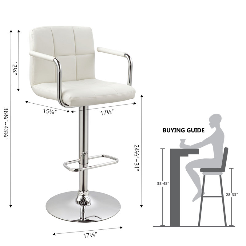 Tabouret de bar Amjed, Blanc