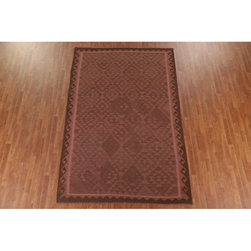 Tapis oriental brun / rose Kilim 6 x 10
