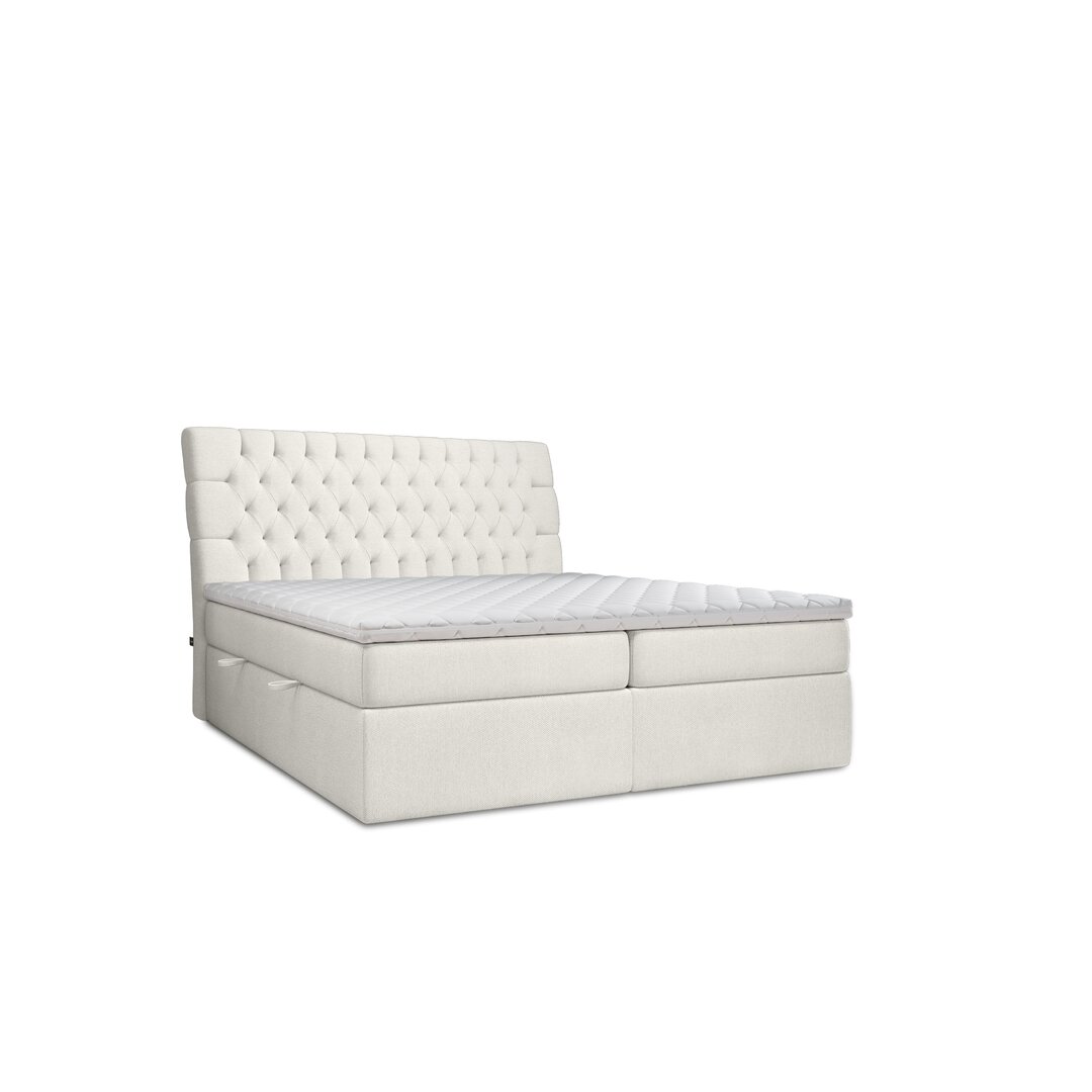 Boxspringbett Yusuke mit Topper und Bettkasten