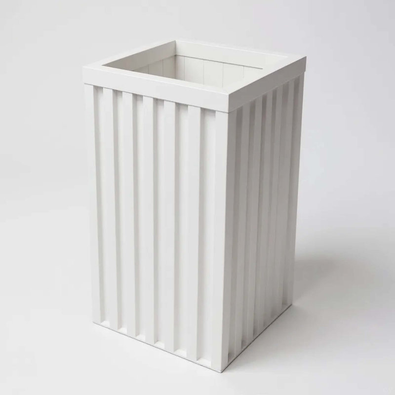 Square Grove Column Planter - Medium, White