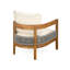 Fauteuil club d'extérieur et table d'appoint en travertin en béton