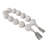 Decorative Ecomix and Leather Bead Strand with Tassel Accents and Textured Round Design for Stylish Home Accents and Modern Boho-Inspired Decor - White-231324821