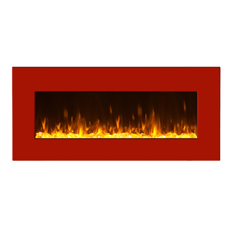 43'' W Electric Fireplace with 5000 BTU, Red