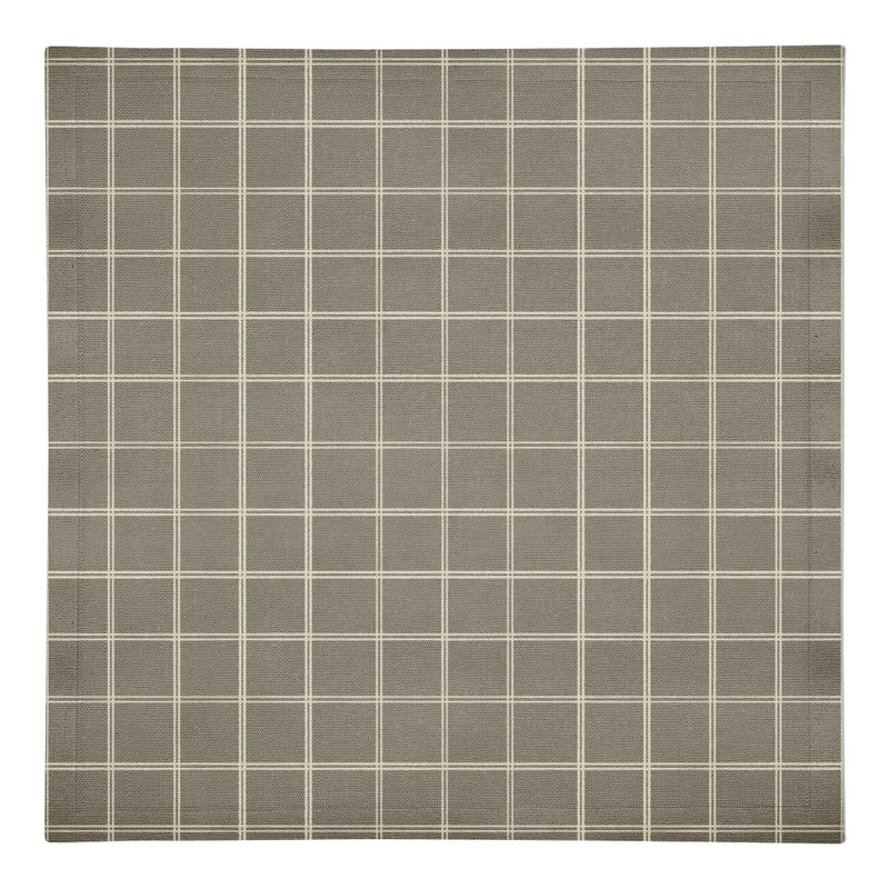 Divia Cotton Twill Checkered Square Napkin, Dark Gray