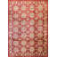Coral Hand-Knotted Wool Floral Constellations Geometric Modern Contemporary Carpet Rug-1468636517
