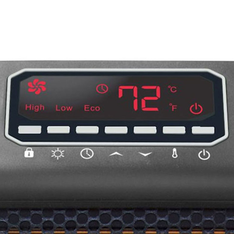 LifeSmart Portable 6 Element Infrared Space Heater with Remote Control, Timer in Black