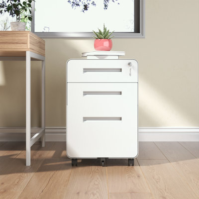 Armoire de rangement en métal avec 3 tiroirs et serrure