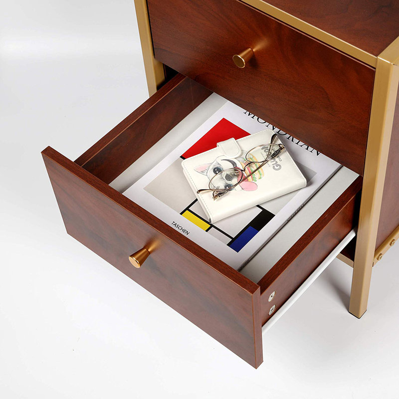 Quinlan 40cm W Metal Bedside Table
