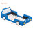 Twin Size Race Car-Shaped Platform Bed With Wheels,Blue
