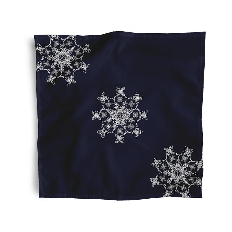 Ciarrah Polyester Geometric Square Napkin, Navy