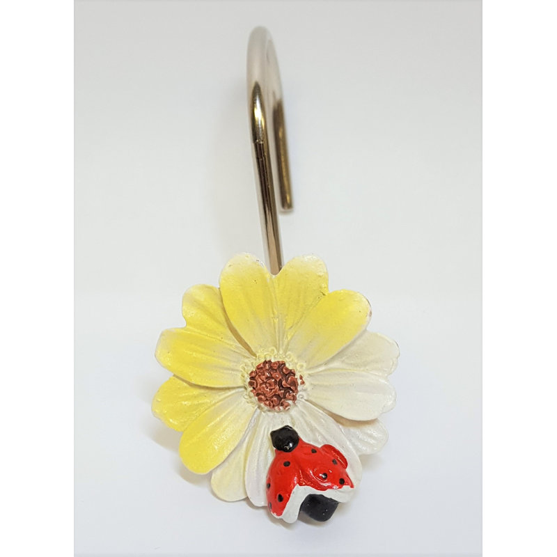 Crochets de rideau de douche coccinelle