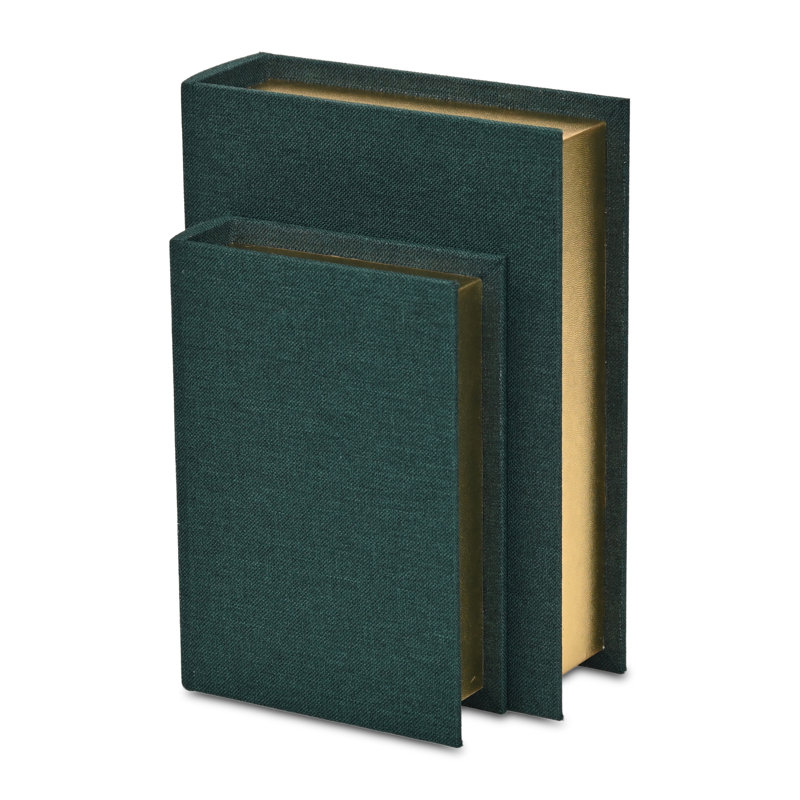 Ensemble de 2 boîtes à livres Aiyanna, Dark Green